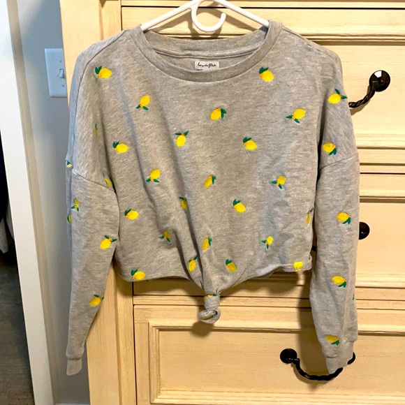 love, Fire Tops - Love, Fire Cropped lemon sweatshirt